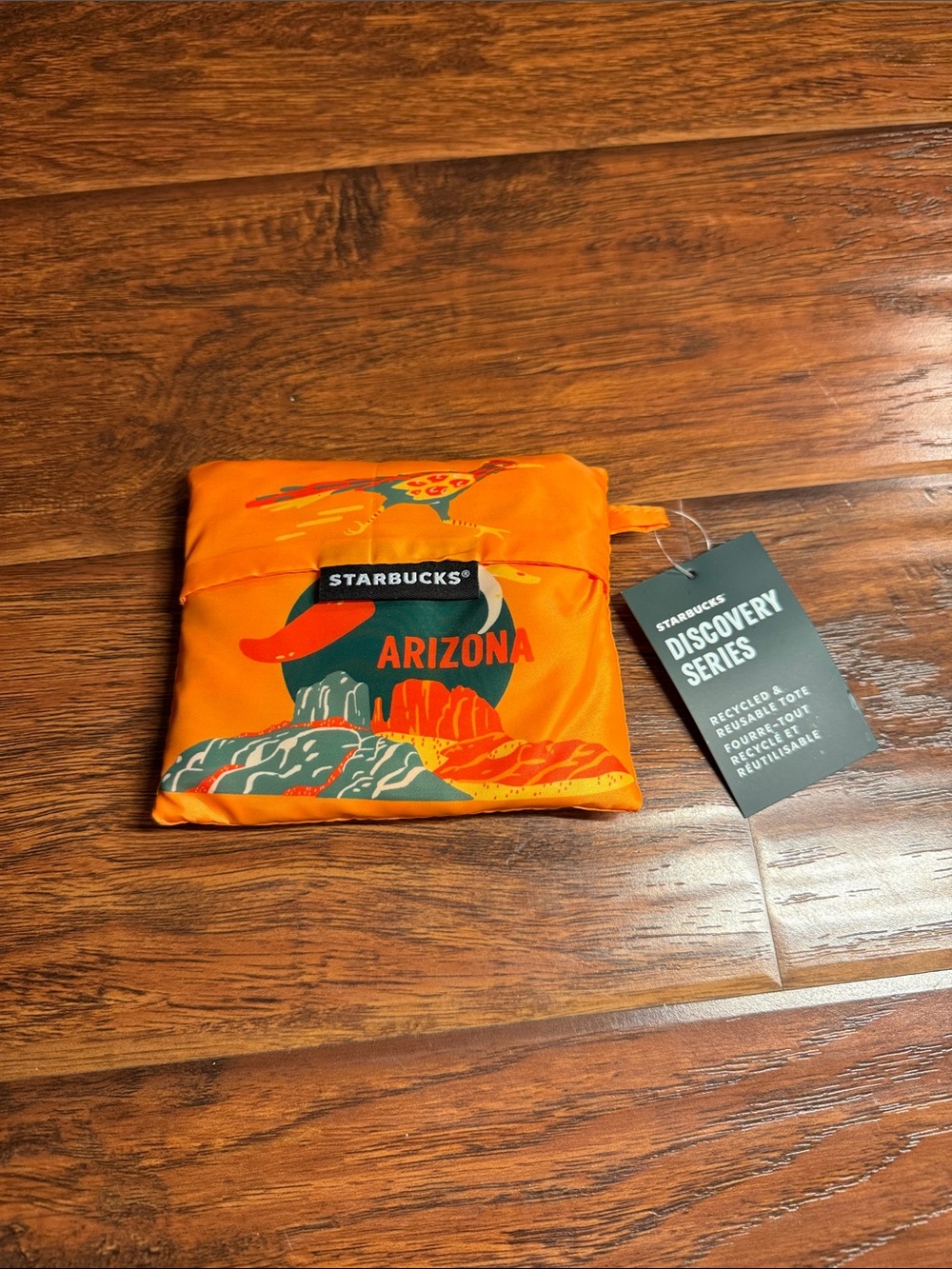 Starbucks Orange Arizona Graphic Foldable Tote. New w tags